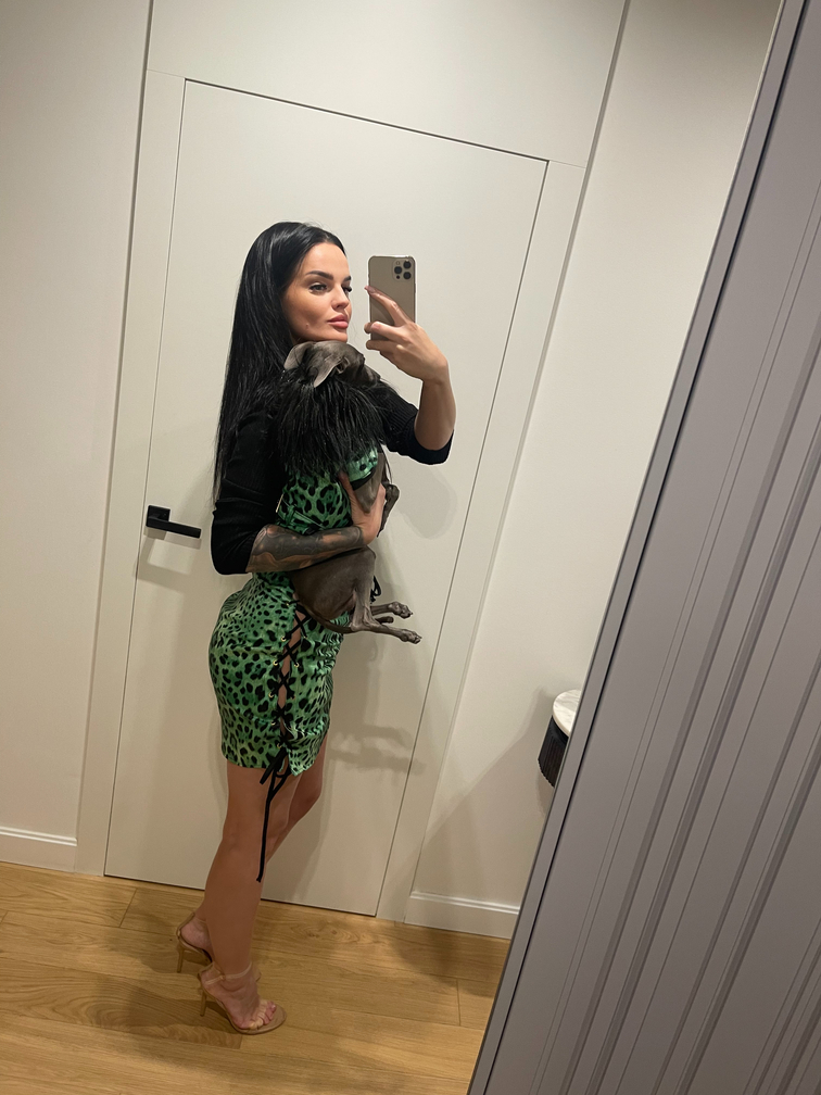 Spódnica zielona w panterkę - obrazek 2