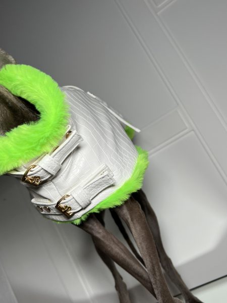 Płaszcz krokodyl ocieplany - biało-zielony