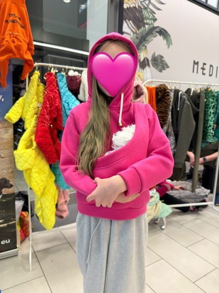 Fuksjowa bluza do noszenia psa - dziecięca